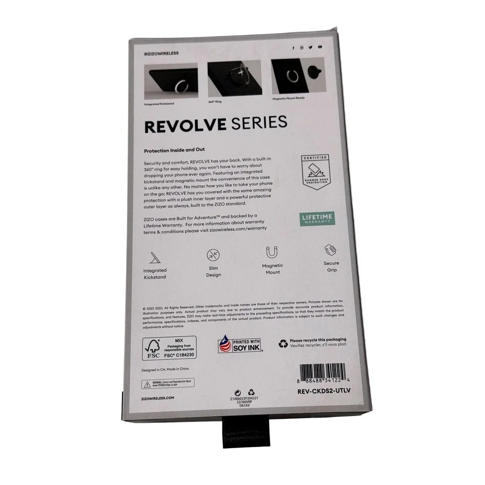 Zizo Revolve Series Case for Cricket Debut S2 Lavender Purple Ring Kickstand NEW